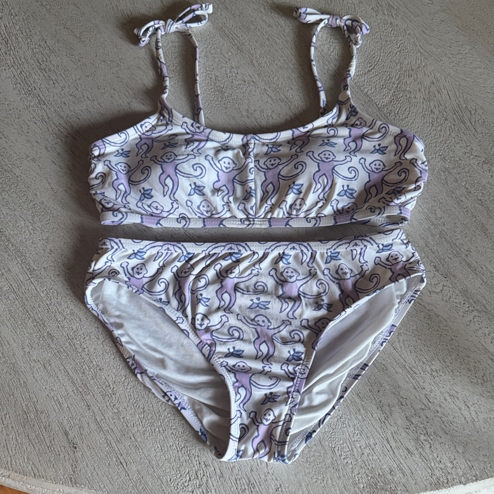 Rolled Rabbit Purple and White Bikini